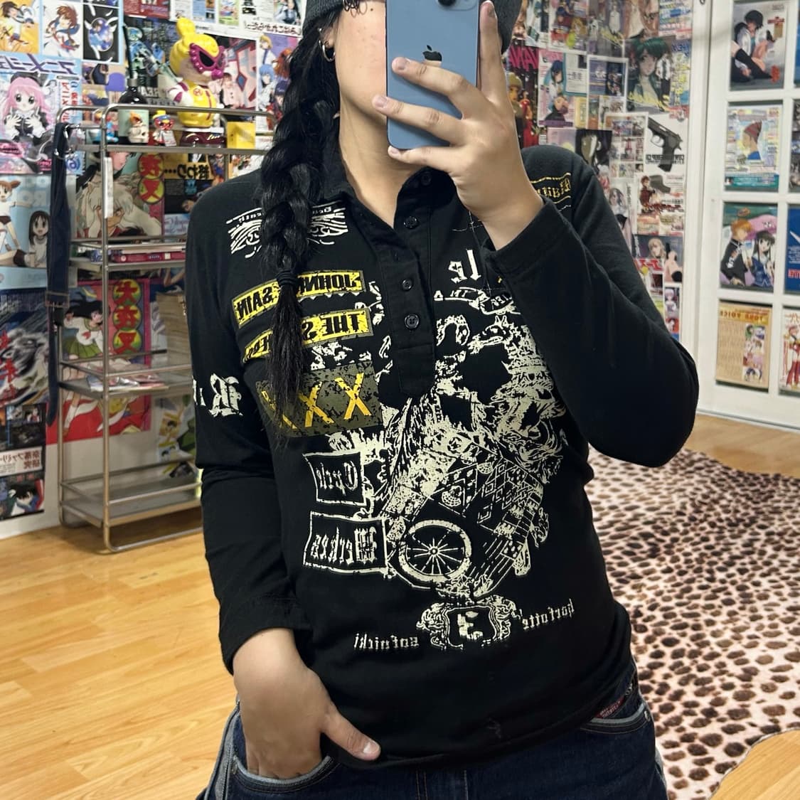 빈티지 펑크 프린팅 PK롱슬리브 상품이미지1