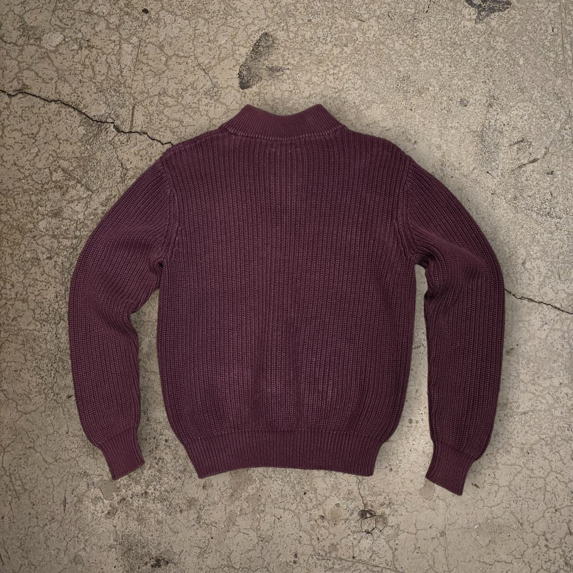 90s L.L.Bean 버건디 립니트 헨리넥 스웨터 상품이미지6