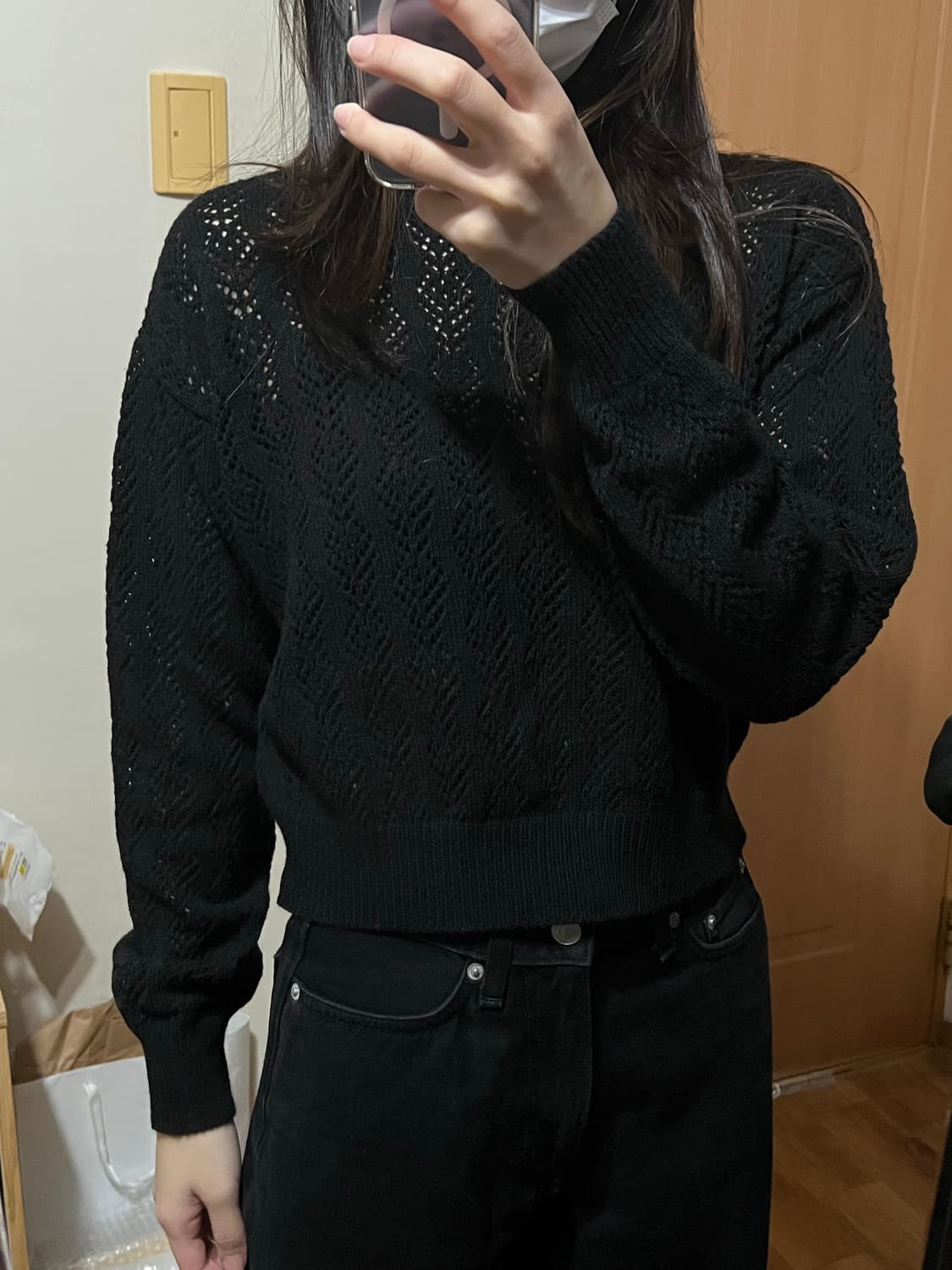 다이애그널 레이스펀칭 니트 상품이미지6