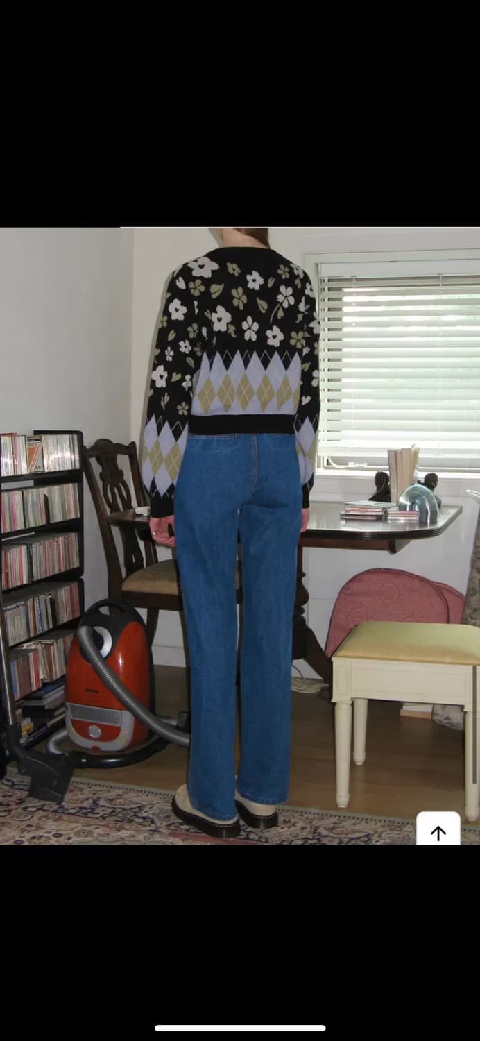 시눈  플로랄 자가드 가디건 블랙 상품이미지4