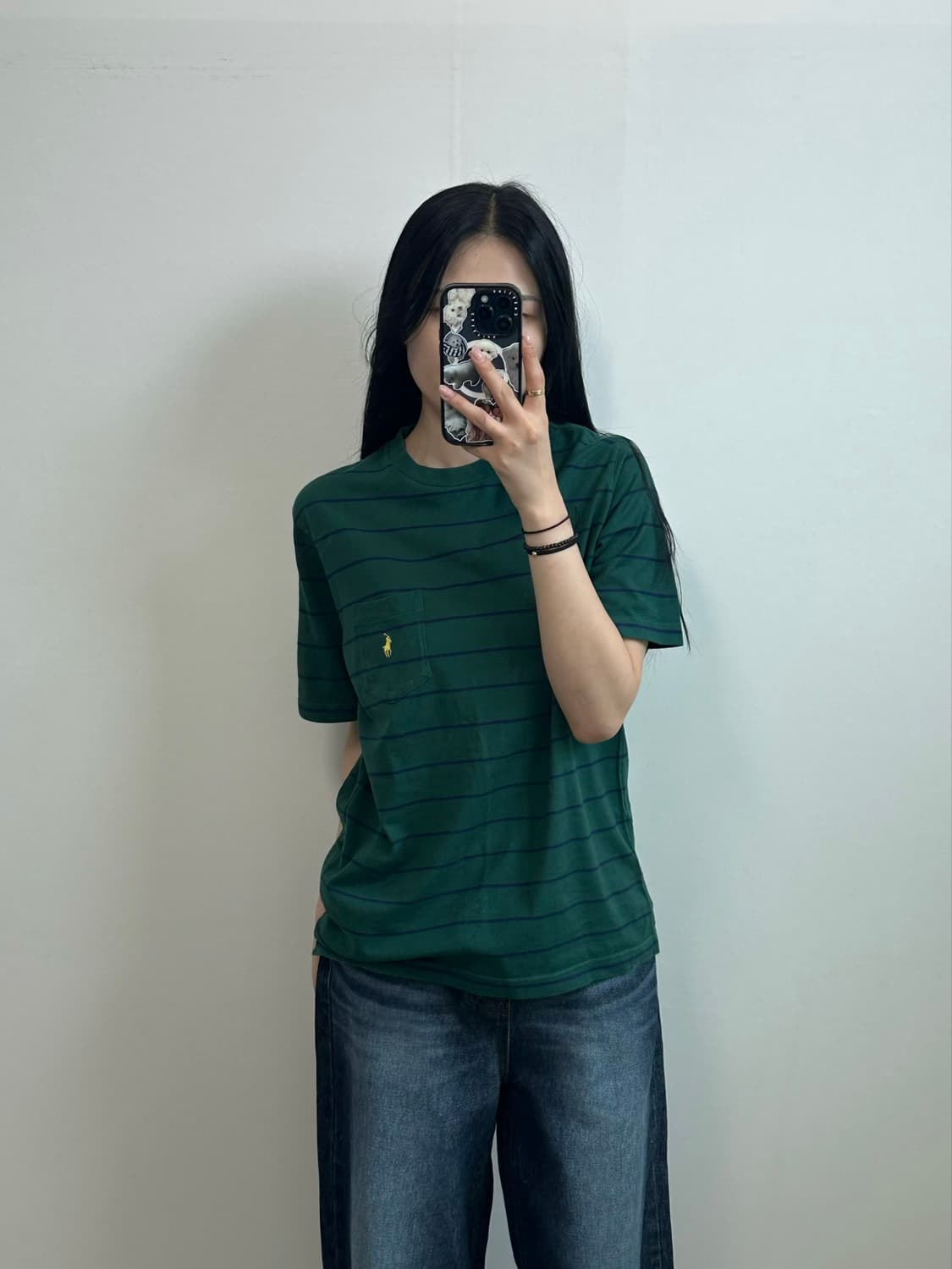 폴로 랄프로렌 자수로고 단가라 반팔 티셔츠 상품이미지1
