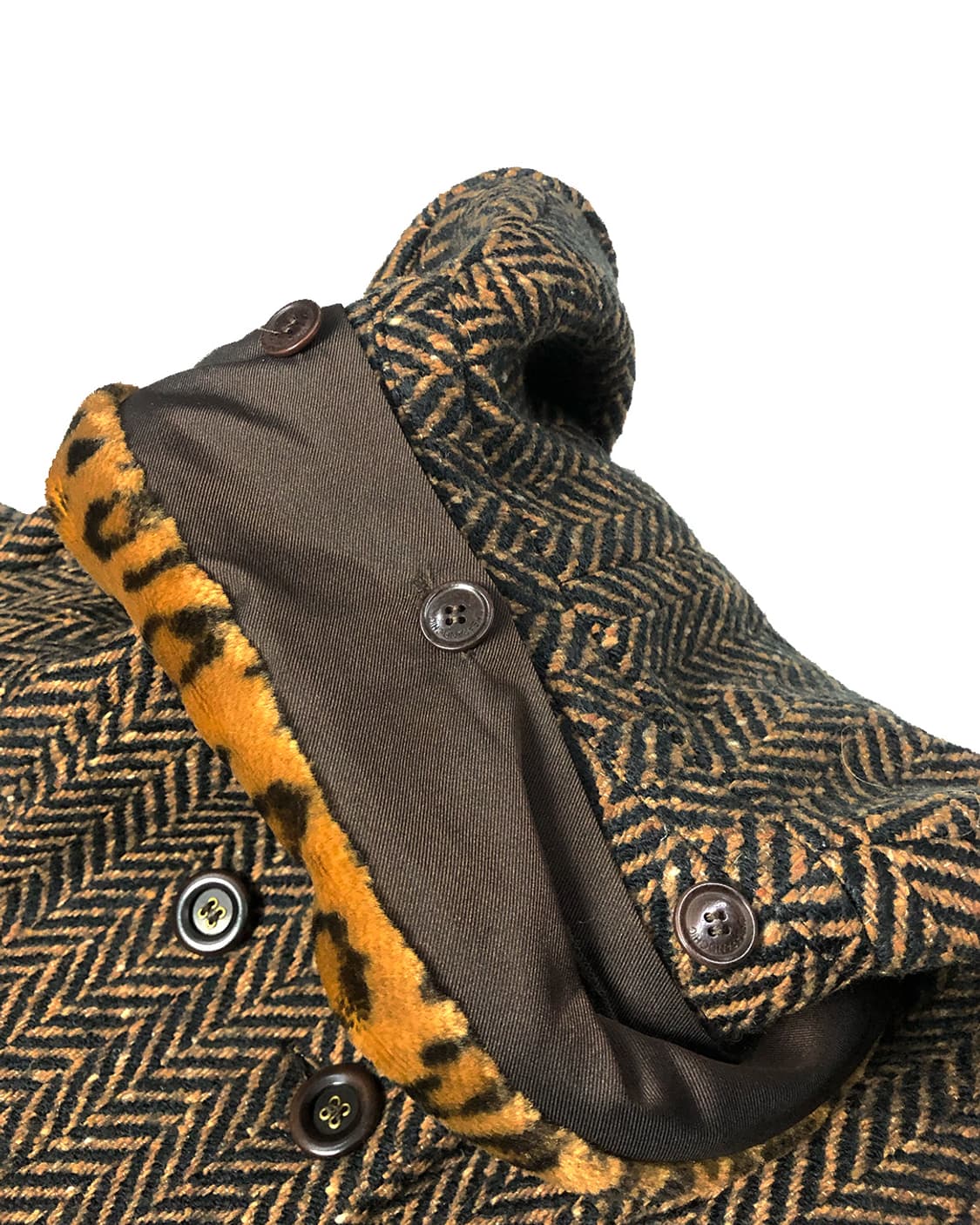 MOSCHINO 더블버튼 헤링본 반코트 (카라 탈부착 가능) 상품이미지6