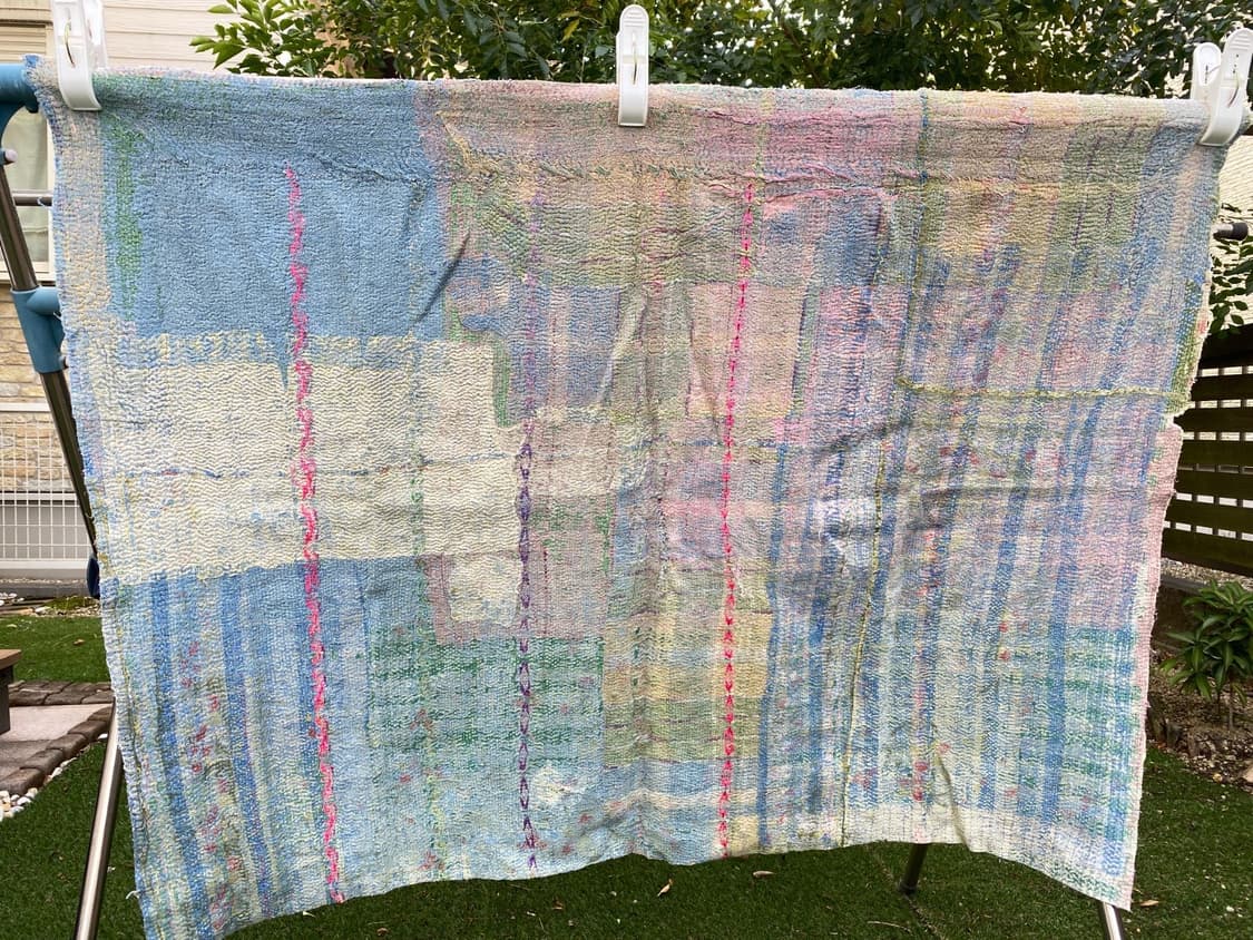 빈티지 칸타 퀼트 러그 블랭킷 인도 퀼트 보로 사시코 상품이미지2