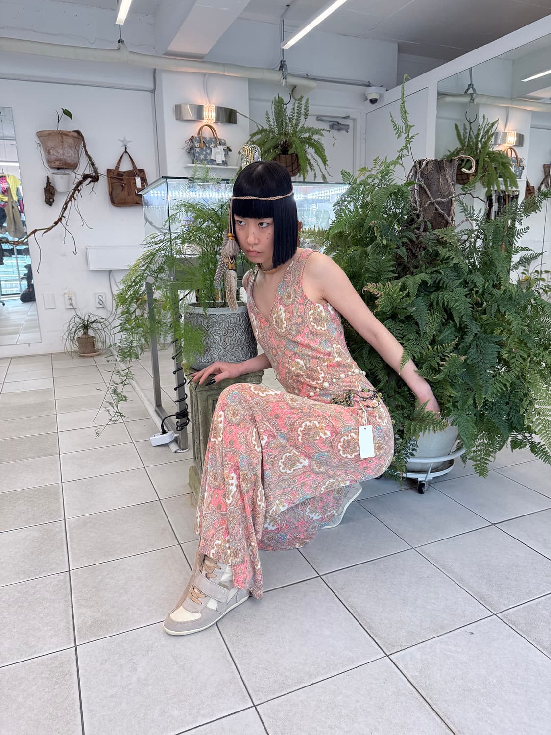 paisley knit overall 상품이미지3