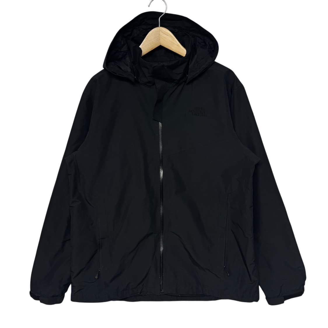 노스페이스 로고 바람막이 올블랙 상품이미지1