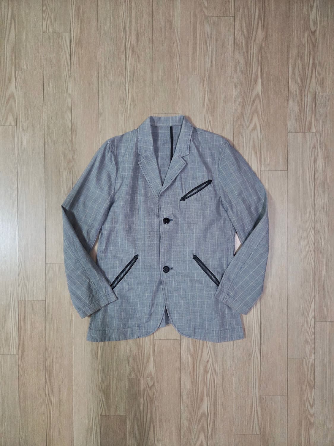 빔즈 글렌 체크 쉽스킨 디테일 워크 재킷 상품이미지1