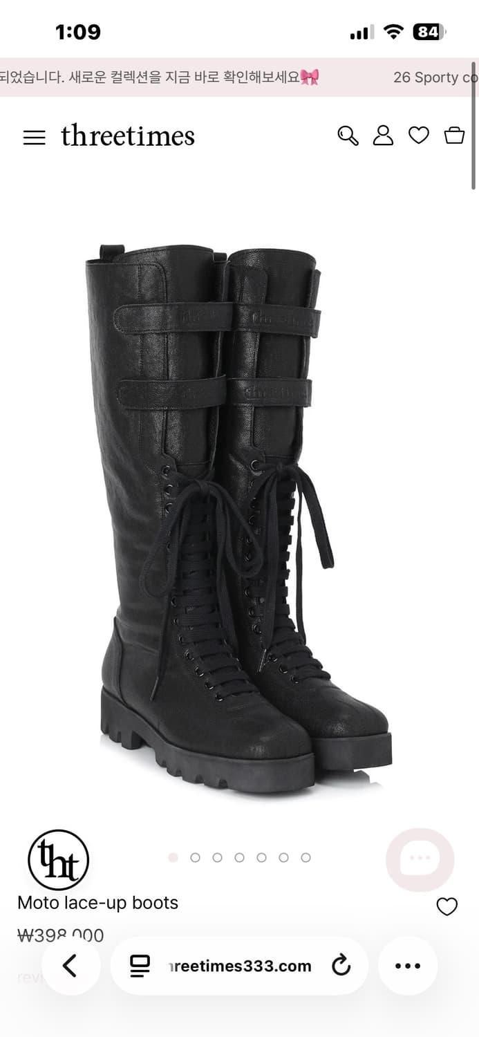 쓰리타임즈 motor lace up boots  상품이미지2