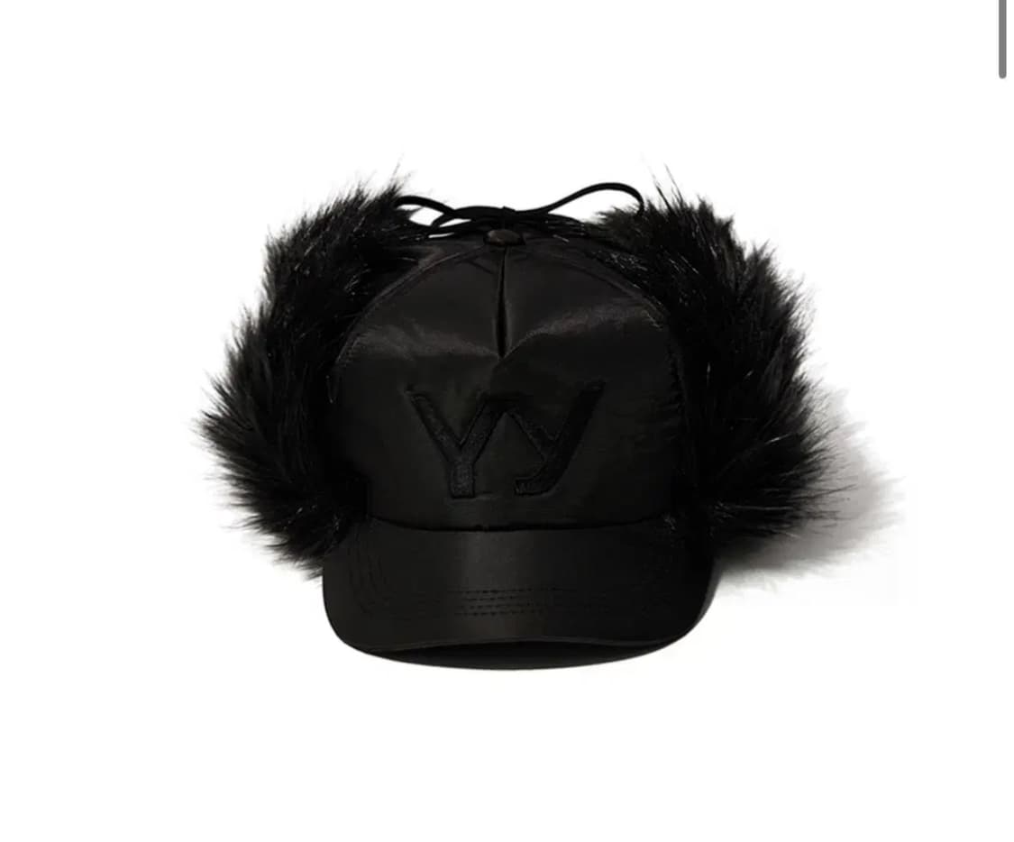 Open yy FAUX FUR EARFLAP CAP, BLACK 상품이미지1
