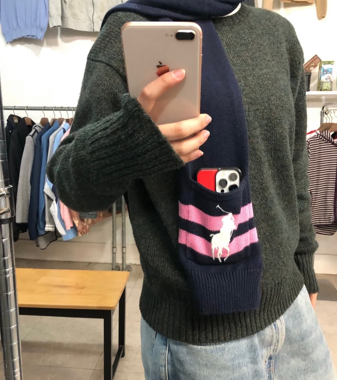 폴로 랄프로렌 빅포니 포켓 머플러 상품이미지1