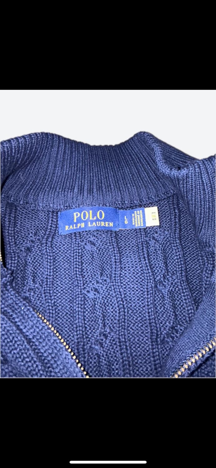 폴로랄프로렌 반집업 니트 네이비 상품이미지3