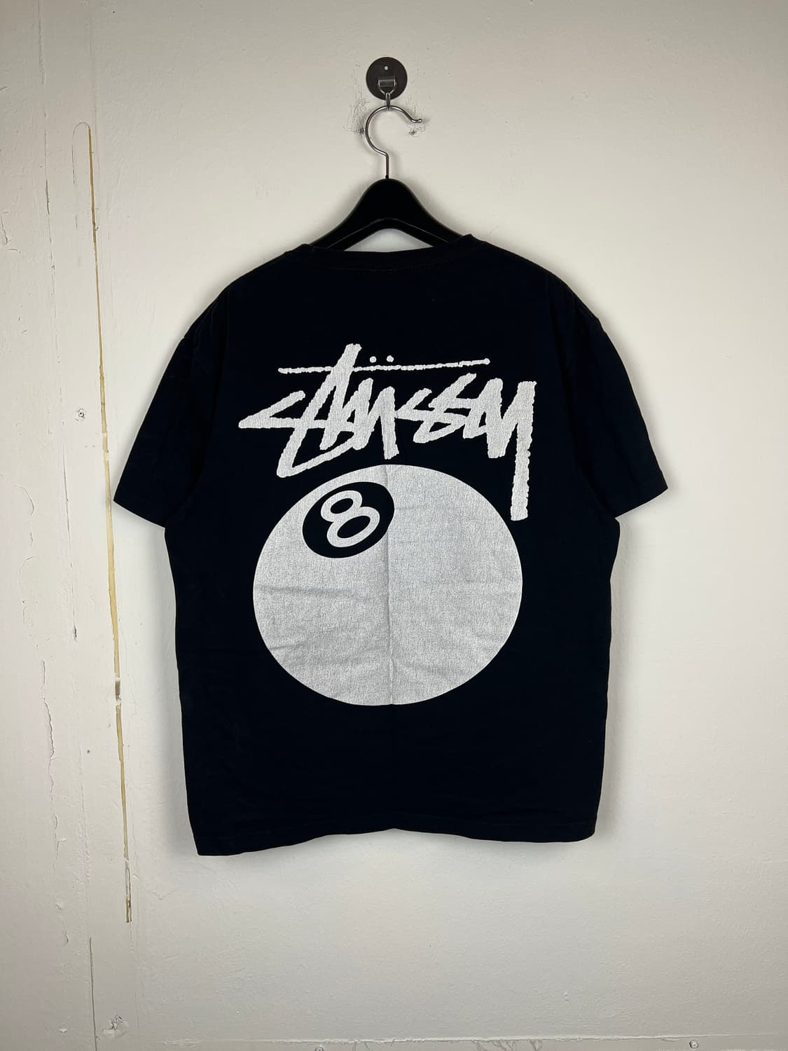 스투시 블랙 8볼 프린팅 반팔티셔츠 S 상품이미지2