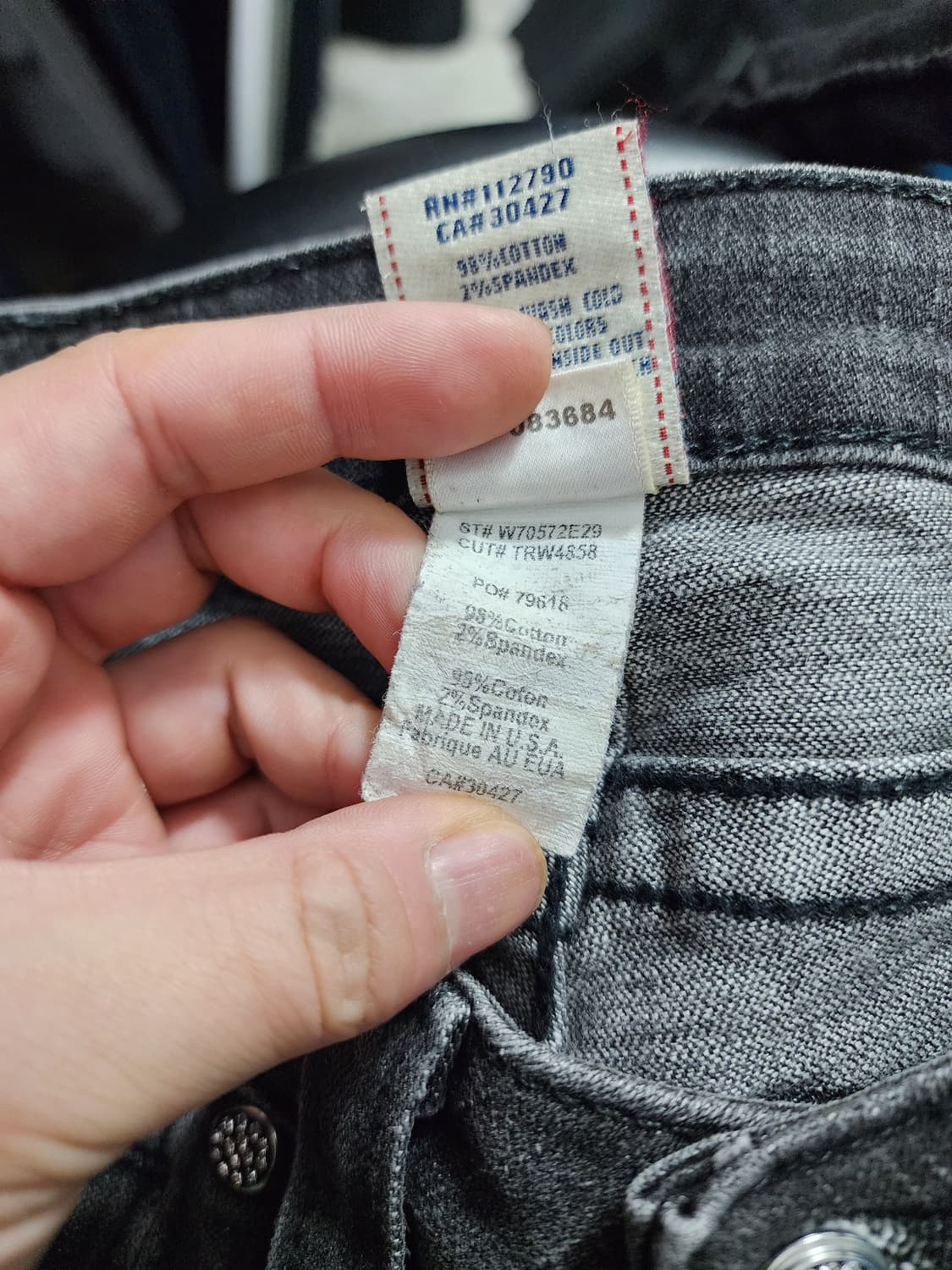 트루릴리젼 큐빅 디테일 데님 컷팅진 (USA MADE) 상품이미지8