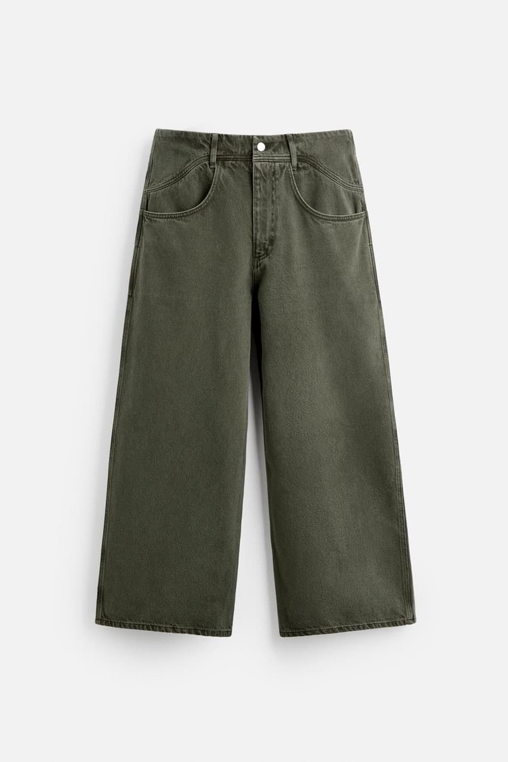 [EU 42] 자라 x 나누시카 와이드 레그 진 다크 카키 상품이미지1