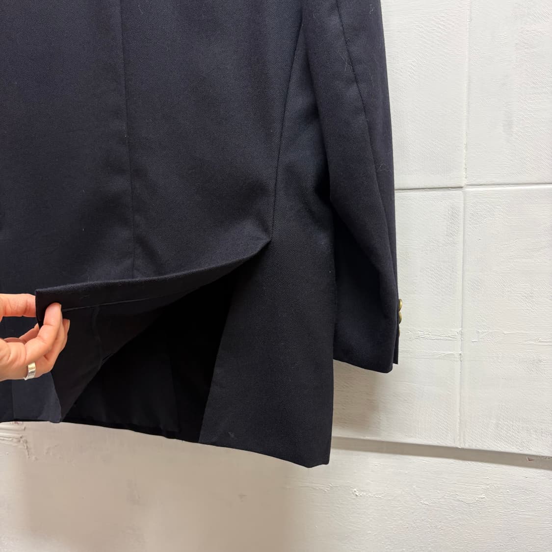 다크네이비 금장 버튼 울 더블 자켓 블레이져 JPN 상품이미지8