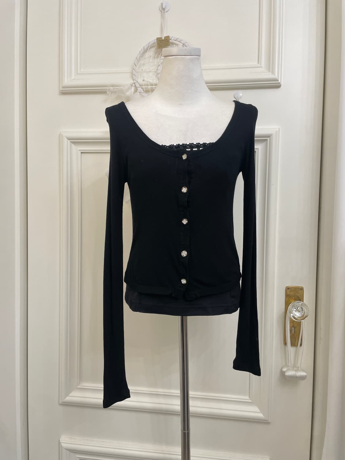 black basic soft cardigan&lace bow fairy 상품이미지7