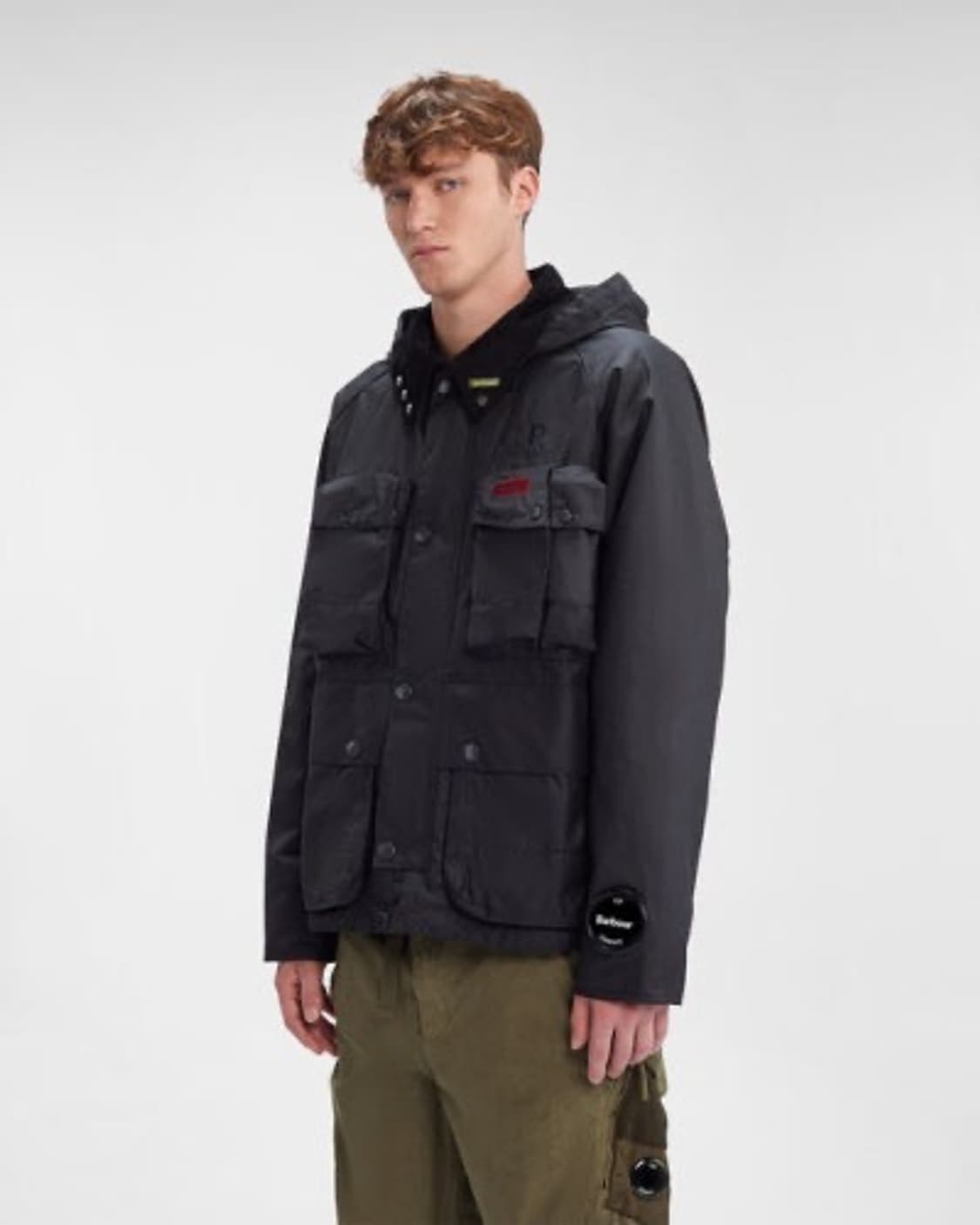 씨피 컴퍼니 x 바버 크릴 왁스 자켓 블랙 상품이미지1