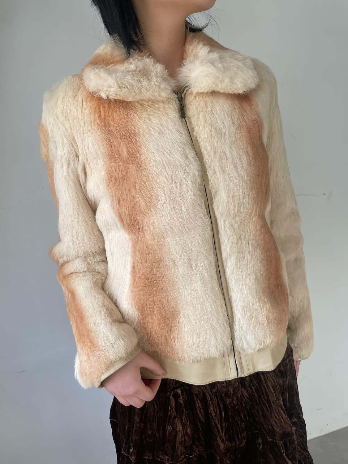 Rabbit fur leather jacket 상품이미지2