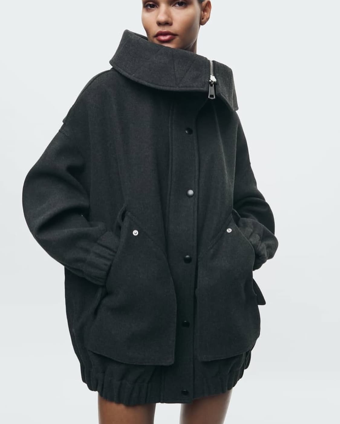 자라 ZW 컬렉션 리본 오버사이즈 코트 상품이미지4