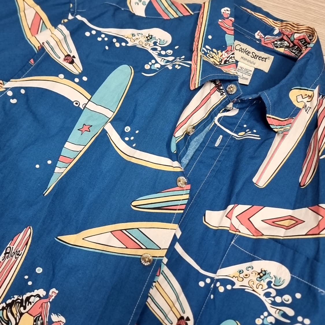 Cake Street 하와이안 반팔 셔츠 블루(100-105) 상품이미지2