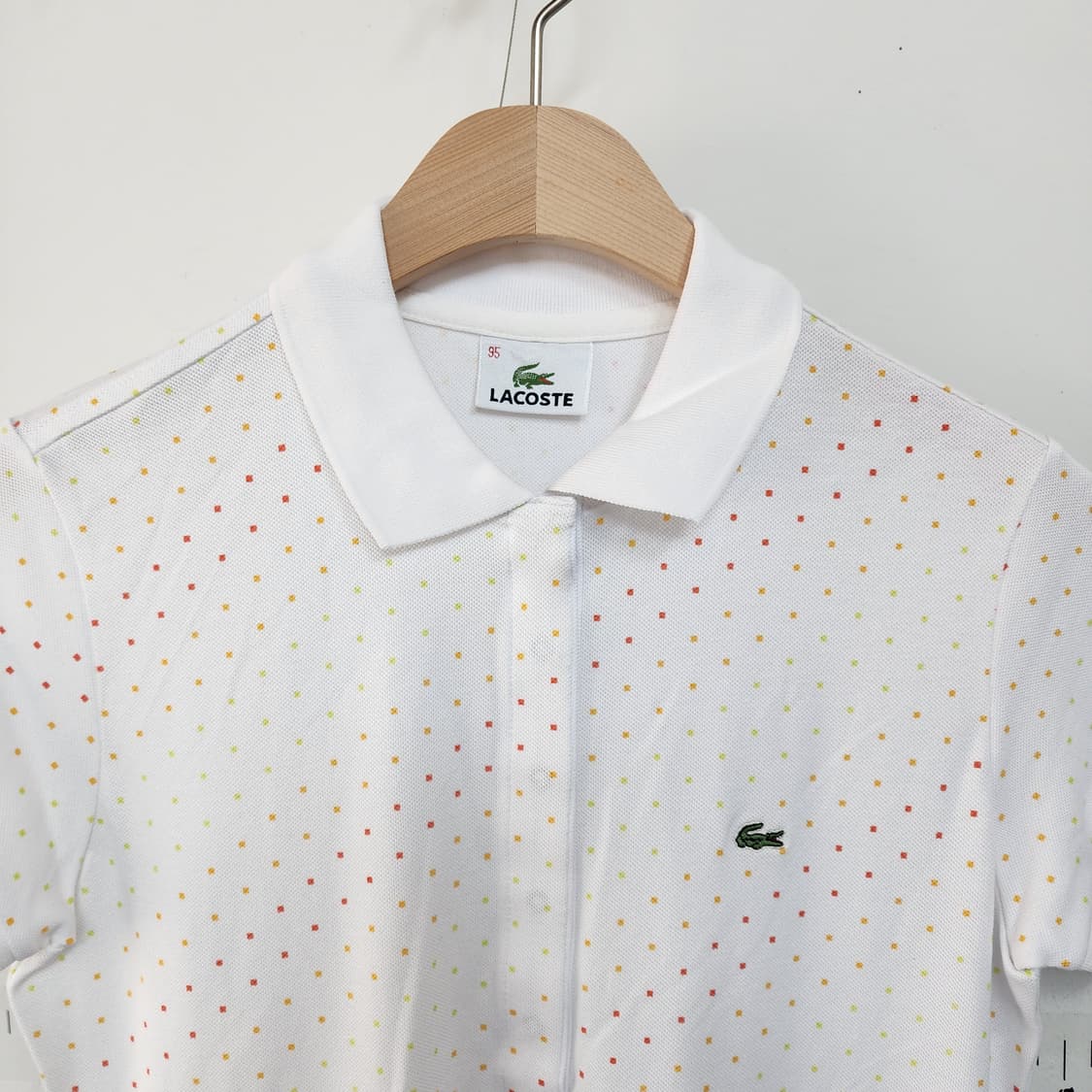 라코스테 화이트 도트 반팔 원피스 상품이미지2