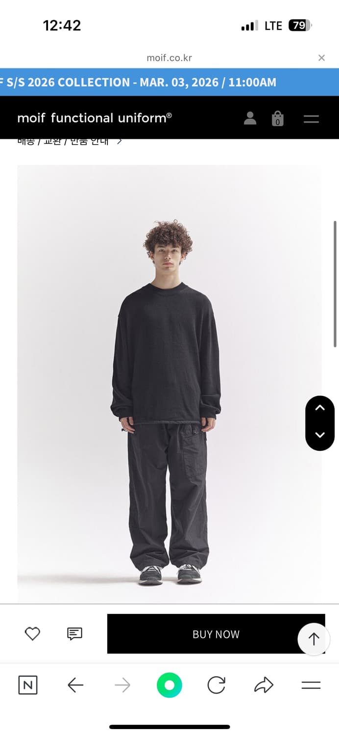 모이프 니트 [AW22]FN CREWNECK KNIT / BLACK 상품이미지5