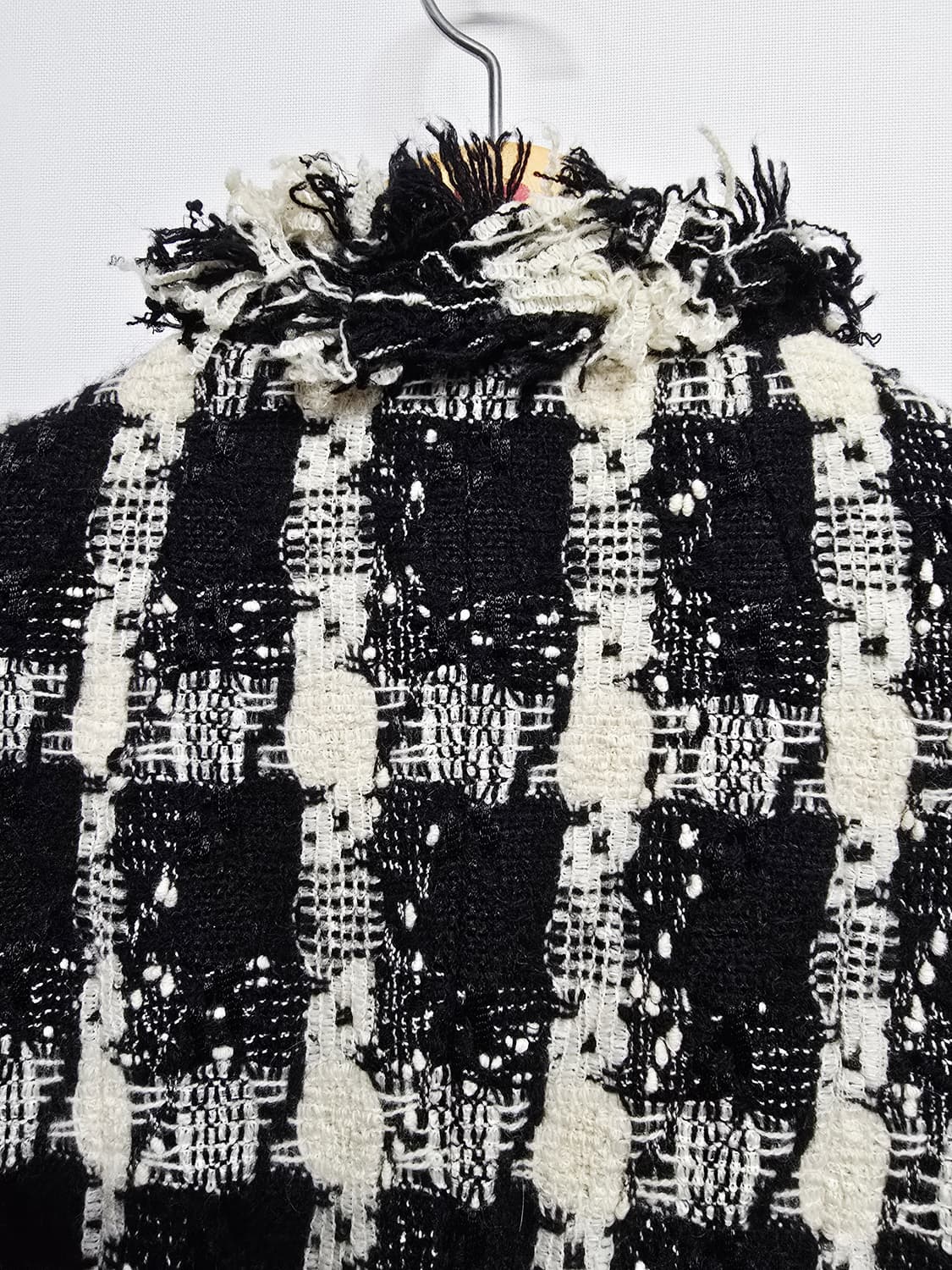 지고트 체크 트위드 코트 블랙 상품이미지6