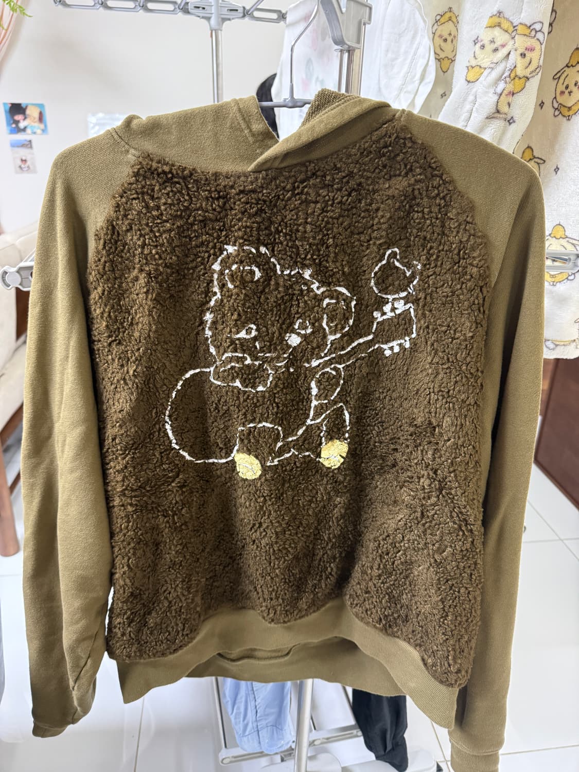 캐피탈 30 플리스 x 퍼 그리즐리 후드 스웨트셔츠 카키 후드티 상품이미지2