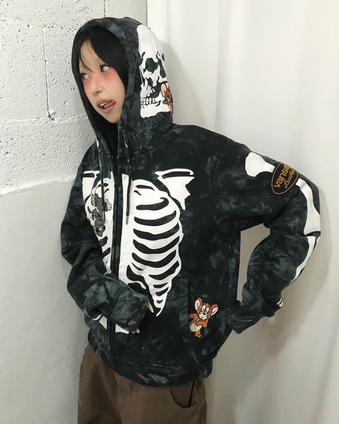 Vanson X Tom&Jerry Bone Hood Zip-Up 상품이미지1