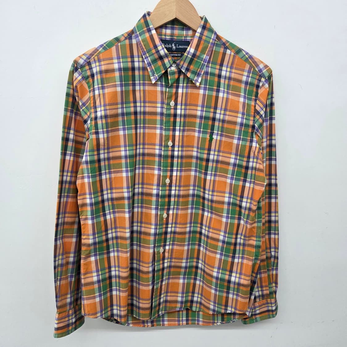 폴로 랄프로렌 오렌지 체크 긴팔 셔츠 남m 상품이미지2