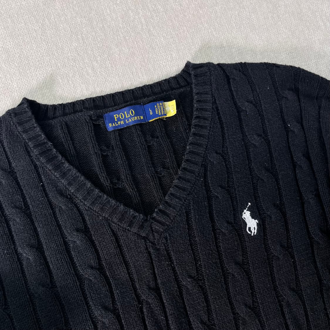 95 폴로 랄프로렌 신형라벨 꽈배기 브이넥 니트  상품이미지2