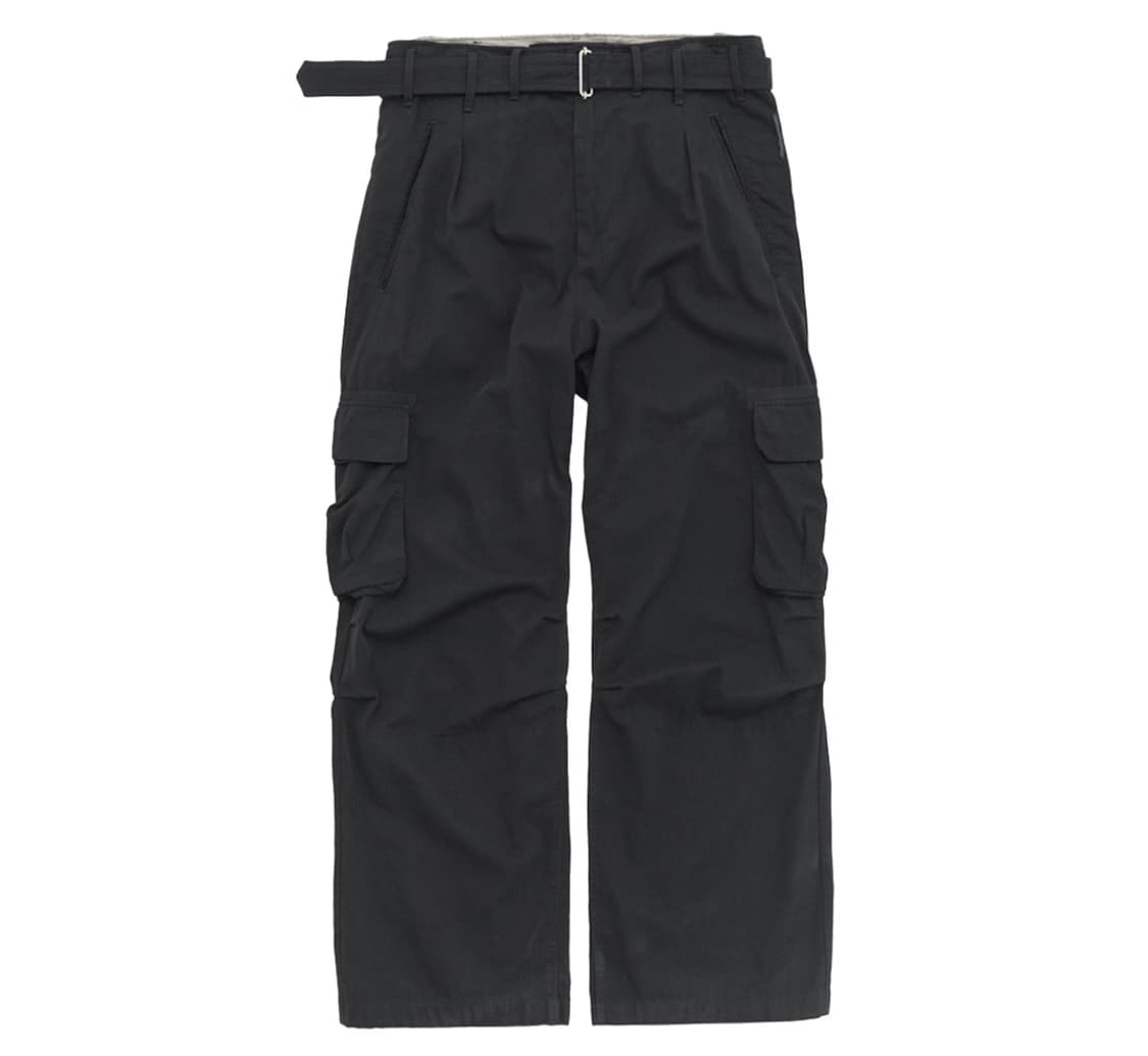 [2] 폴리테루 벨티드 카고 팬츠 1.2v 블랙 상품이미지1