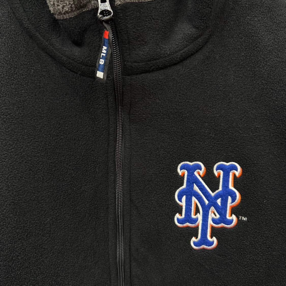 00s MLB X 뉴욕 메츠 플리스 자켓 후면 빅로고 포인트 블랙 상품이미지5