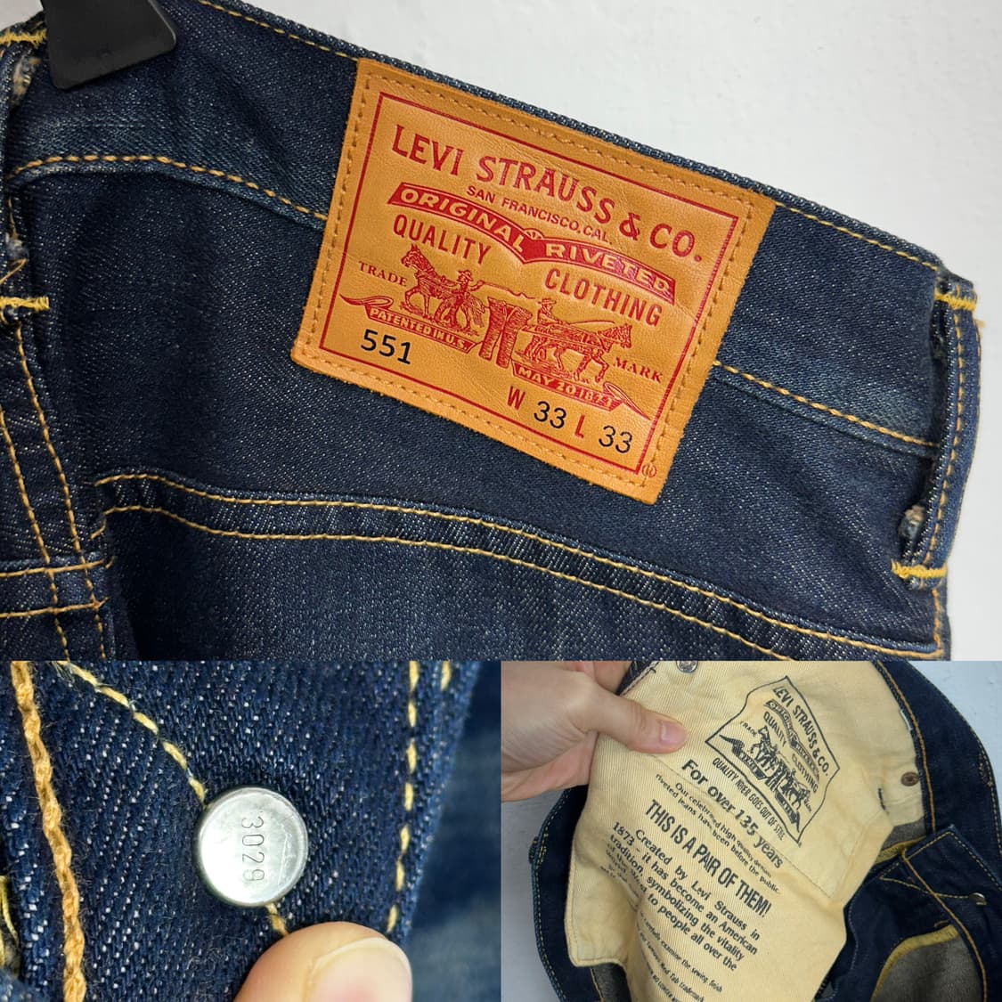 Levi’s 551 Premium Dark Indigo Denim Jea 상품이미지9