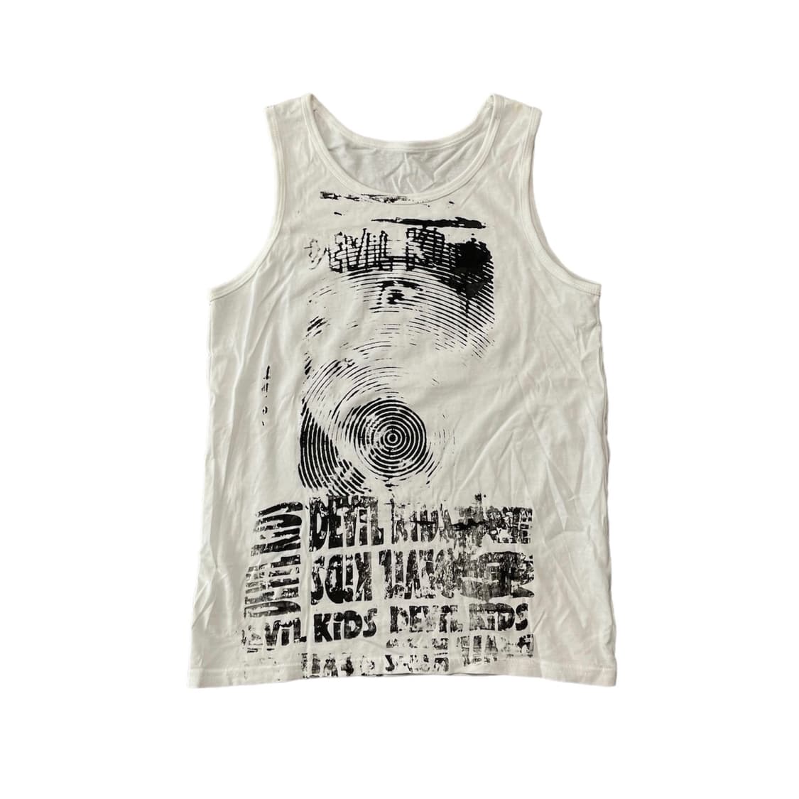 white printing sleeveless 상품이미지1