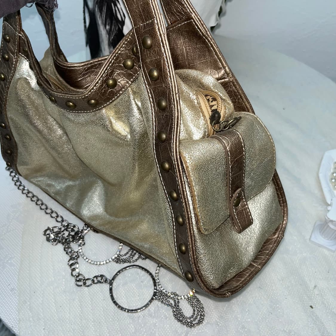 빈티지 골드 스터드백 상품이미지4