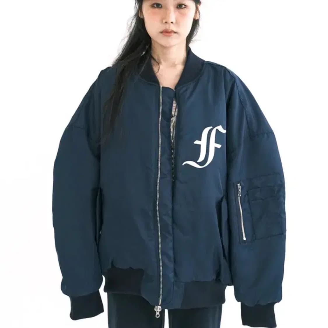 샵페어리 봄버 자켓 네이비 상품이미지1