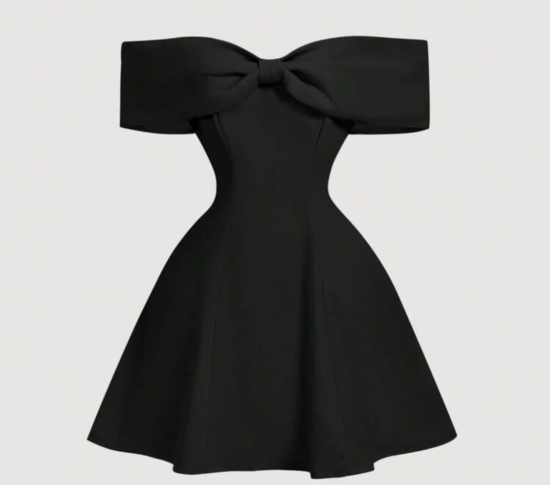 오프숄더 블랙 리본 원피스 미착용 새제품 상품이미지1