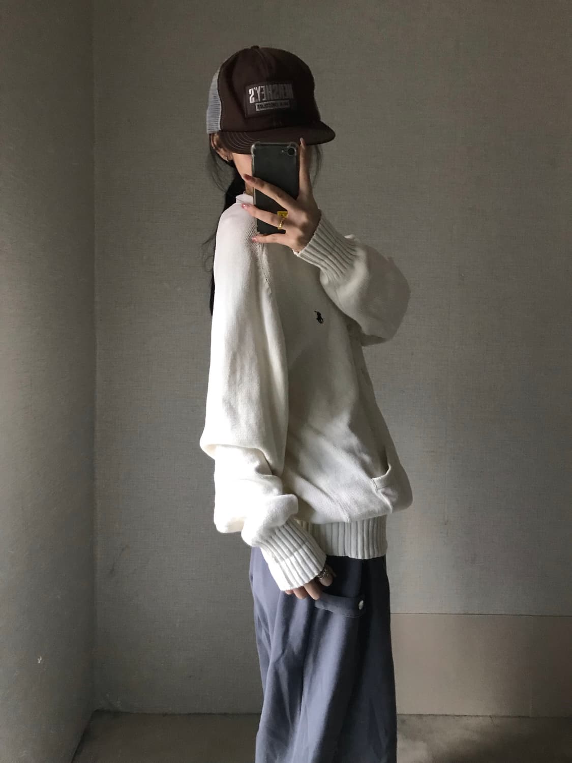 폴로 아이보리 오버핏 가디건 상품이미지2