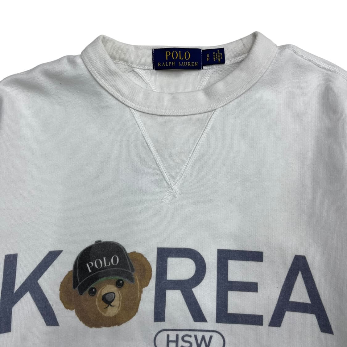 폴로 랄프로렌 프린팅 곰돌이 화이트 맨투맨 S 상품이미지4