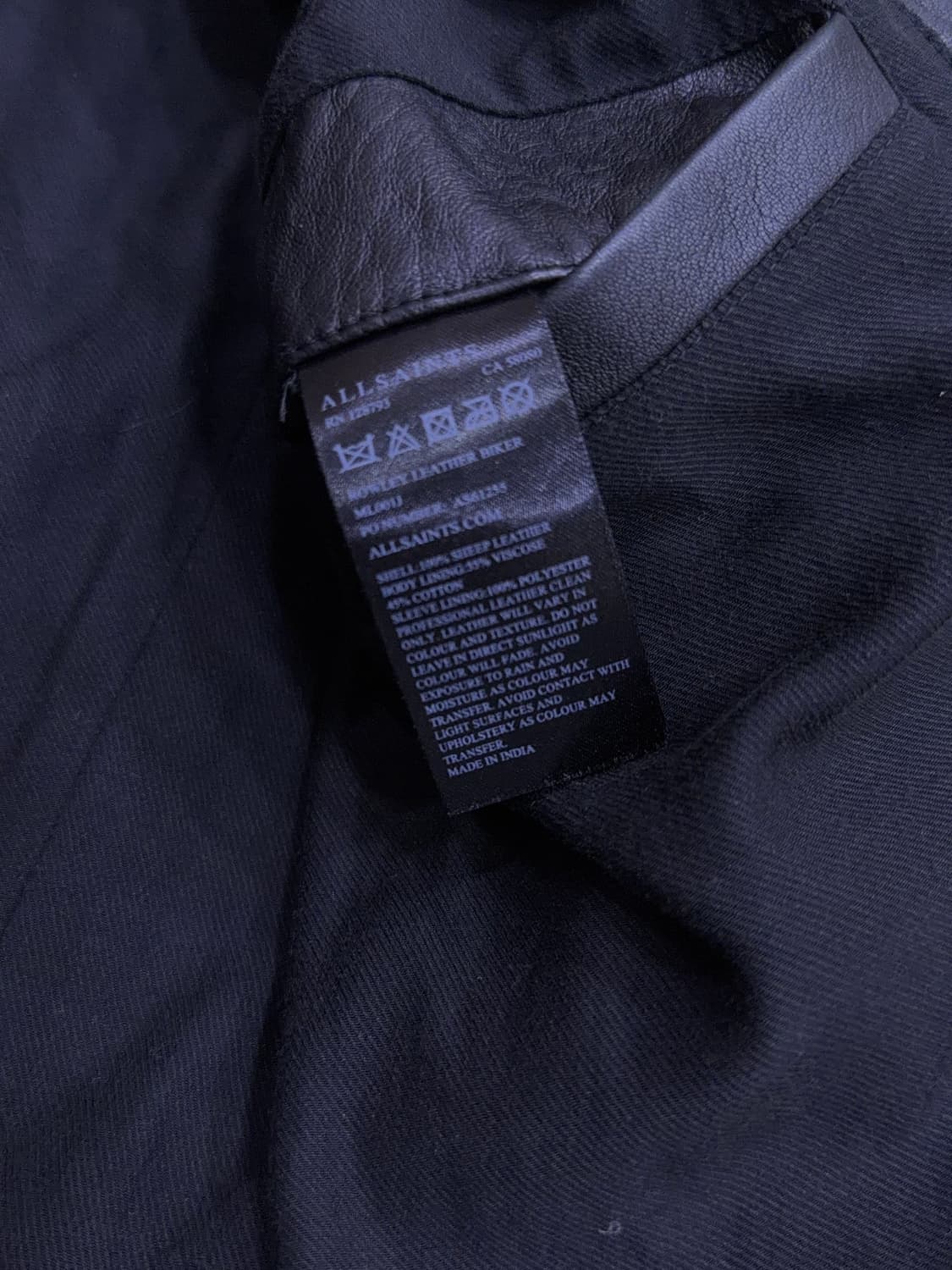 올세인츠 로울리 레더 바이커 염소 가죽자켓 M 상품이미지10