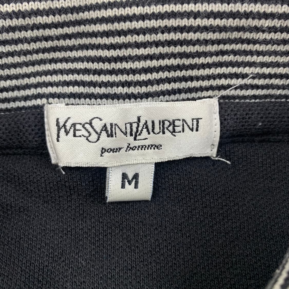 입생로랑 일판 YSL 자수로고 코튼 카라 티셔츠 블랙 상품이미지7
