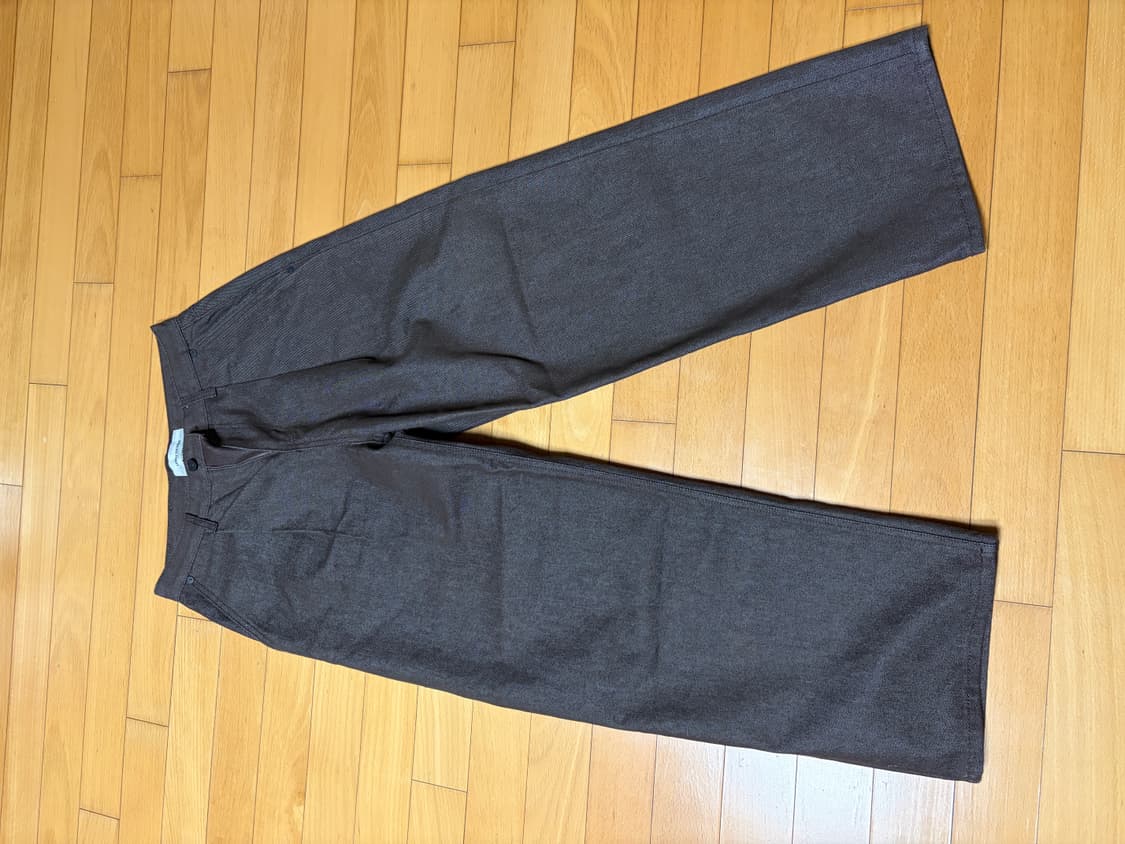 86로드 리얼 와이트 원턱 데님 브라운 상품이미지5