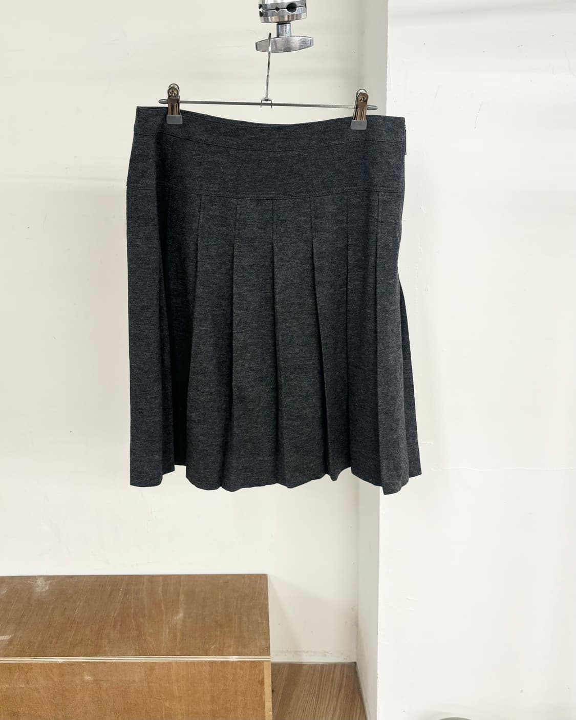 버버리 그레이 그레이 코튼 플리츠 스커트 상품이미지1