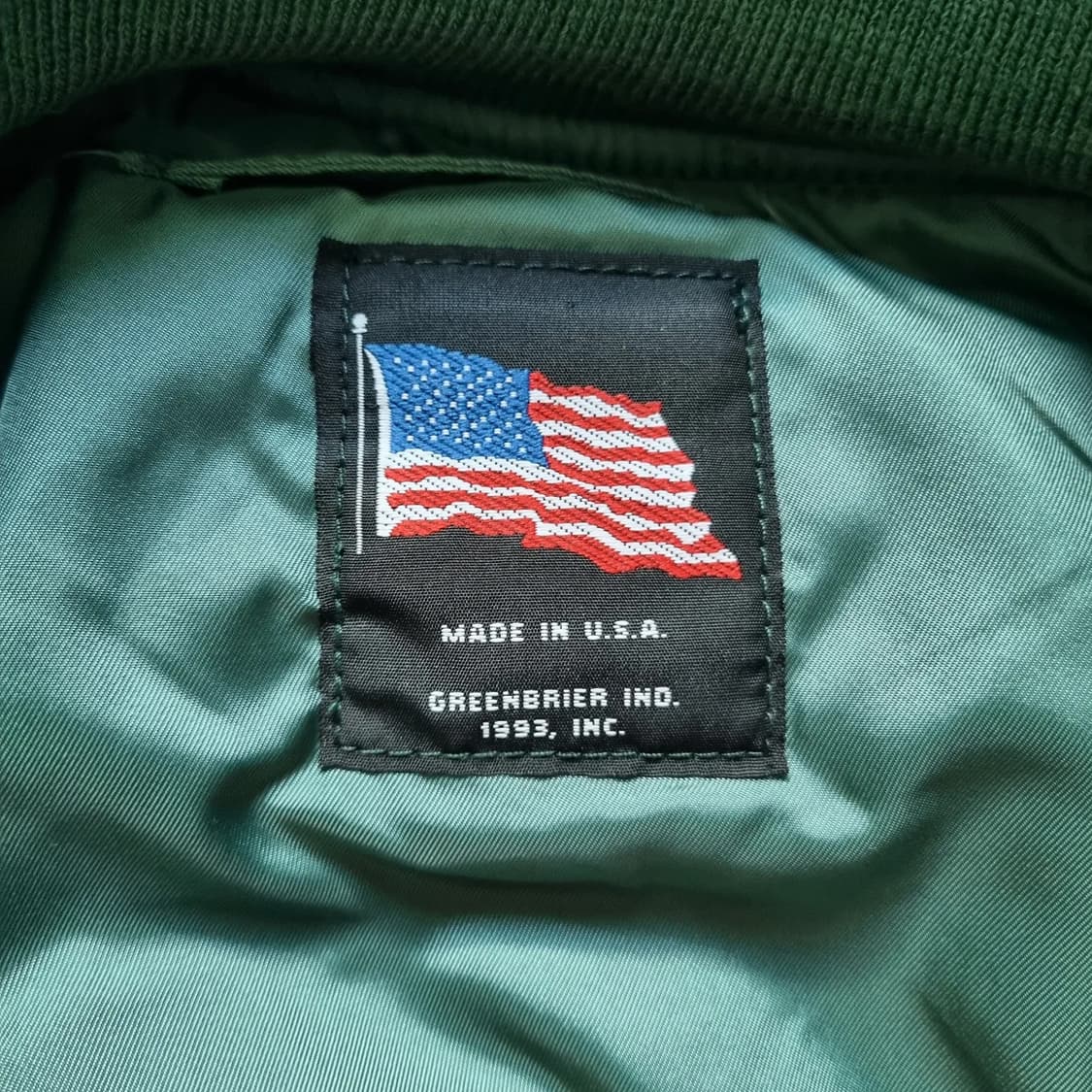 90s USA Greenbrier MA-1 Flight Jkt L sz 상품이미지7