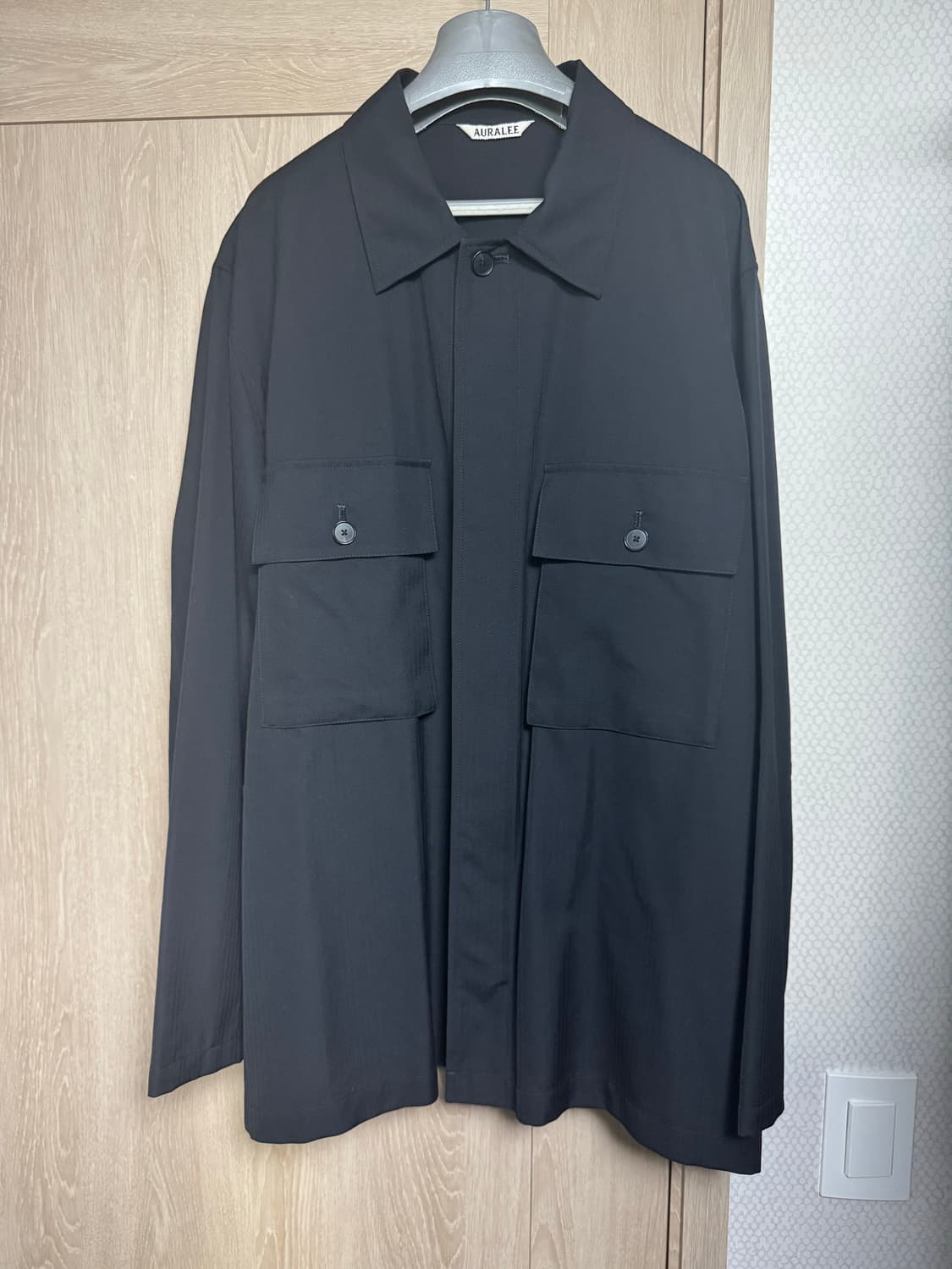 25ss 오라리 울 헤링본 오버 셔츠 5 size 블랙 상품이미지3