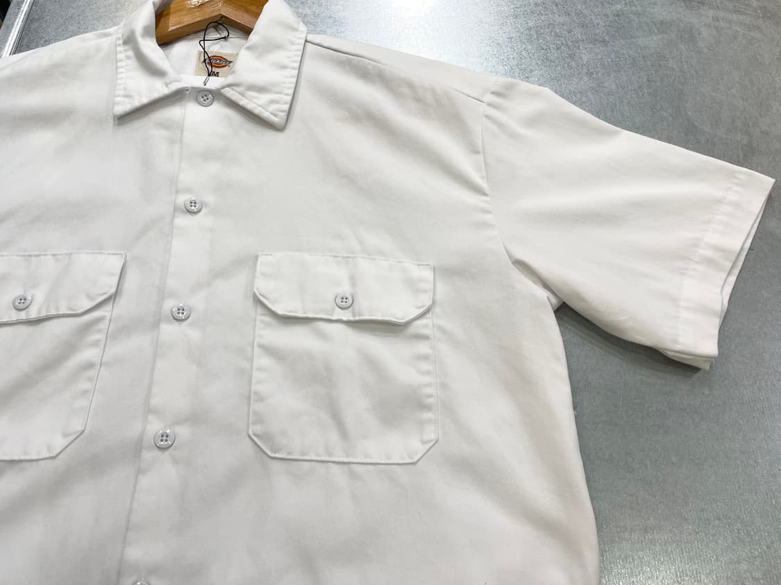 (M) Dickies 디키즈 반팔 워크 셔츠 화이트 상품이미지8