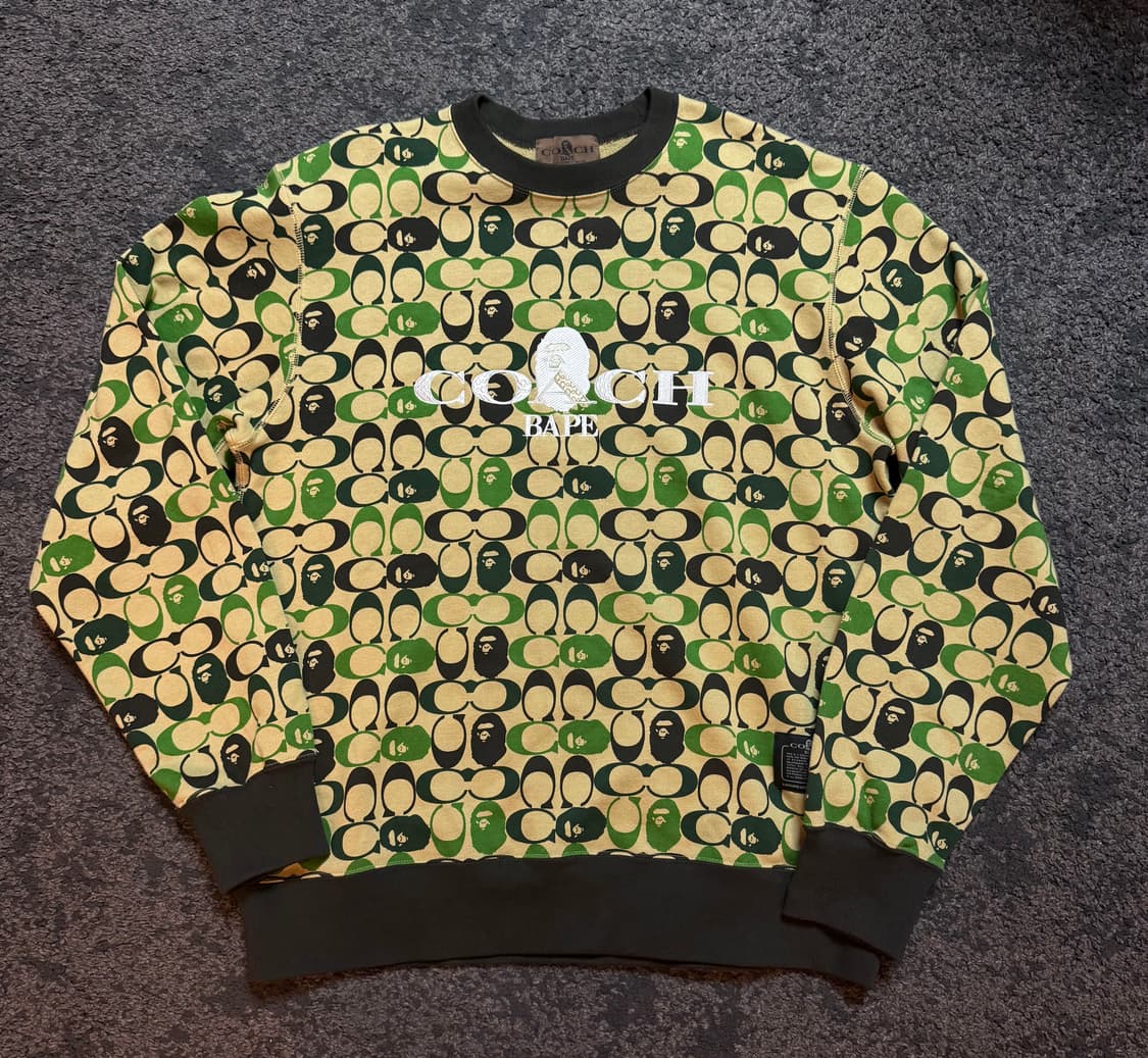 (XXL) 베이프 X 코치 크루넥 맨투맨 상품이미지1