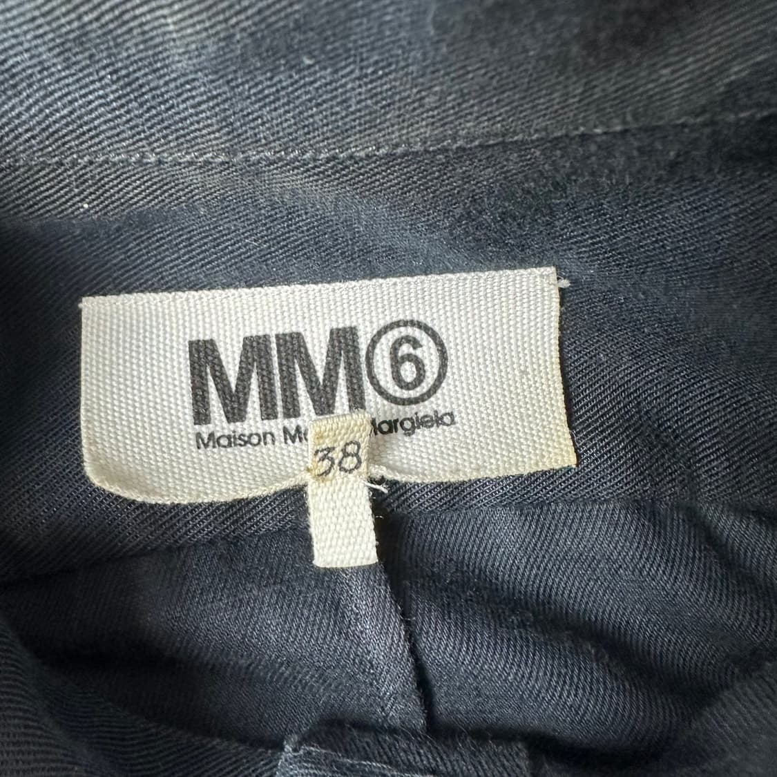 W 95 MM6 메종 마르지엘라 코튼 린넨 혼방 셔츠 드레스 블랙 상품이미지3