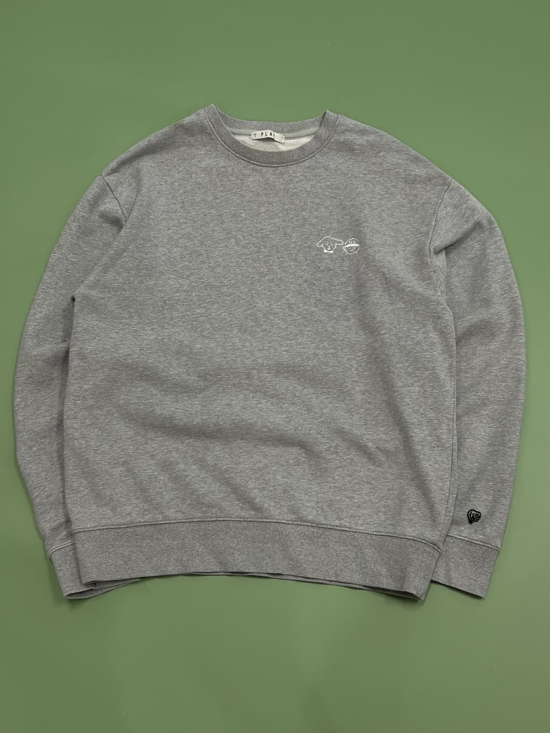 (M) PLAC 플랙 자수로고 맨투맨 그레이 상품이미지2