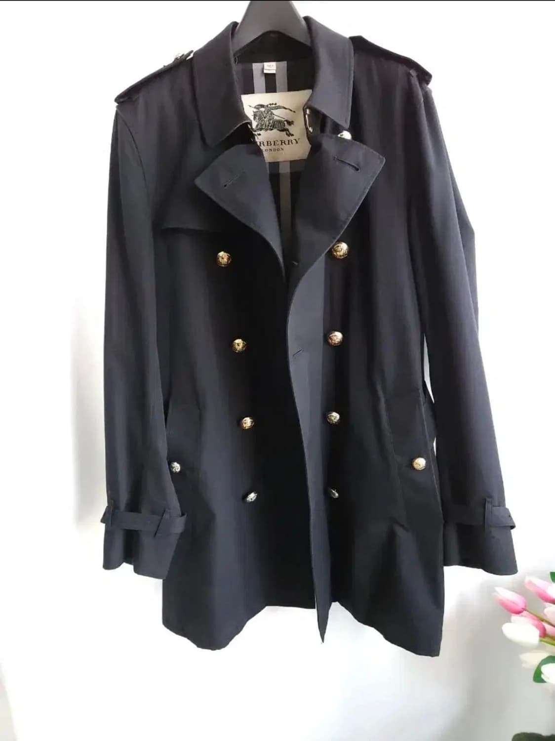 [버버리] 남성 남자 버버리 더블브레스트 트렌치코트 금장단추 블랙 50 상품이미지10